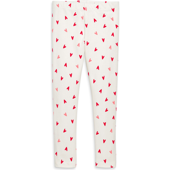 Classic Legging In Mini Hearts, Ivory Tossed Hearts | Maisonette