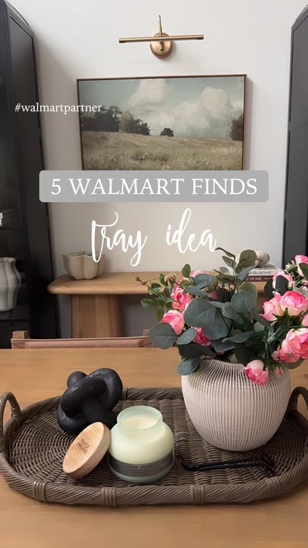 5 WALMART FINDS 🤍

tray idea ✨ #walmartpartner created this simple tray setup with 5 Walmart finds I am loving!! Perfect to use as a table centerpiece or even individually in a bathroom, on shelves, entryway, or bedroom 🤍

@walmart finds here:
+ vase with ribbed detail: comes in 2 sizes
+ faux eucalyptus stems
+ faux mini cabbage rose stems
+ black knot object
+ candle with wood lid

what do you think of this? I feel like it’s simple, beautiful, and affordable, a trio I love! 💕 #walmarthome 



#LTKHome
