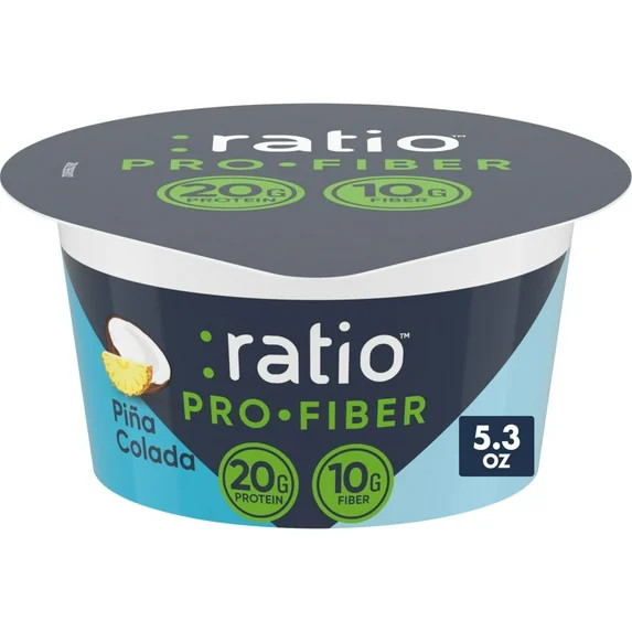 Ratio Pro-Fiber Yogurt Cultured Dairy Snack Cup, Pina Colada, 5.3 oz | Walmart (US)