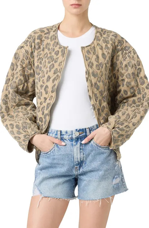 BLANKNYC Leopard Print Quilted Jacket in Spot On at Nordstrom, Size Medium | Nordstrom