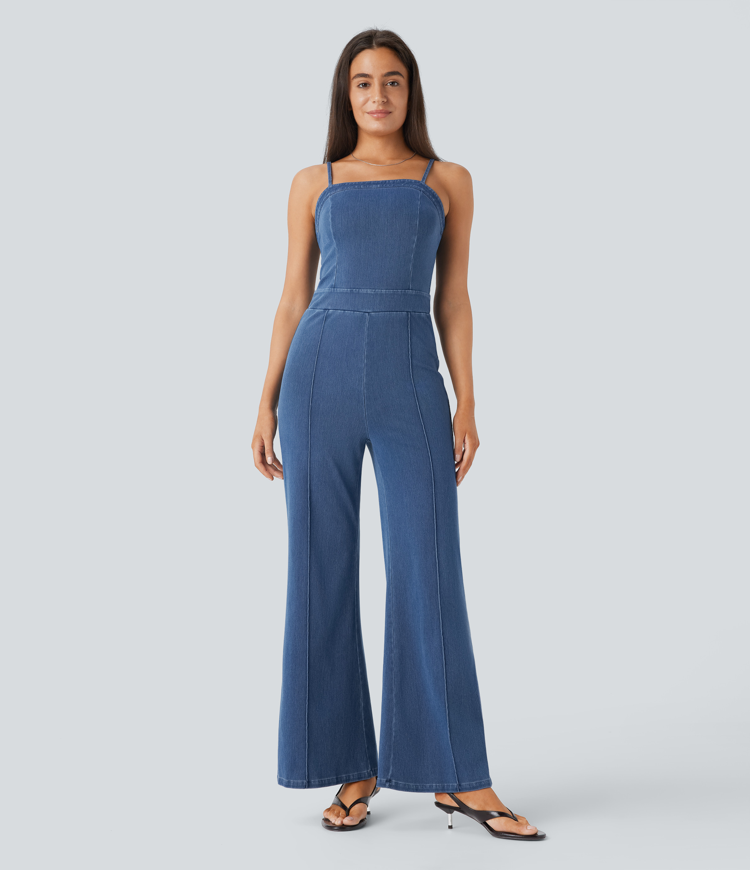 Halara Halara Flex™ Washed Denim Casual Jumpsuit  - Denim Dark Blue - XL(regular) | HALARA