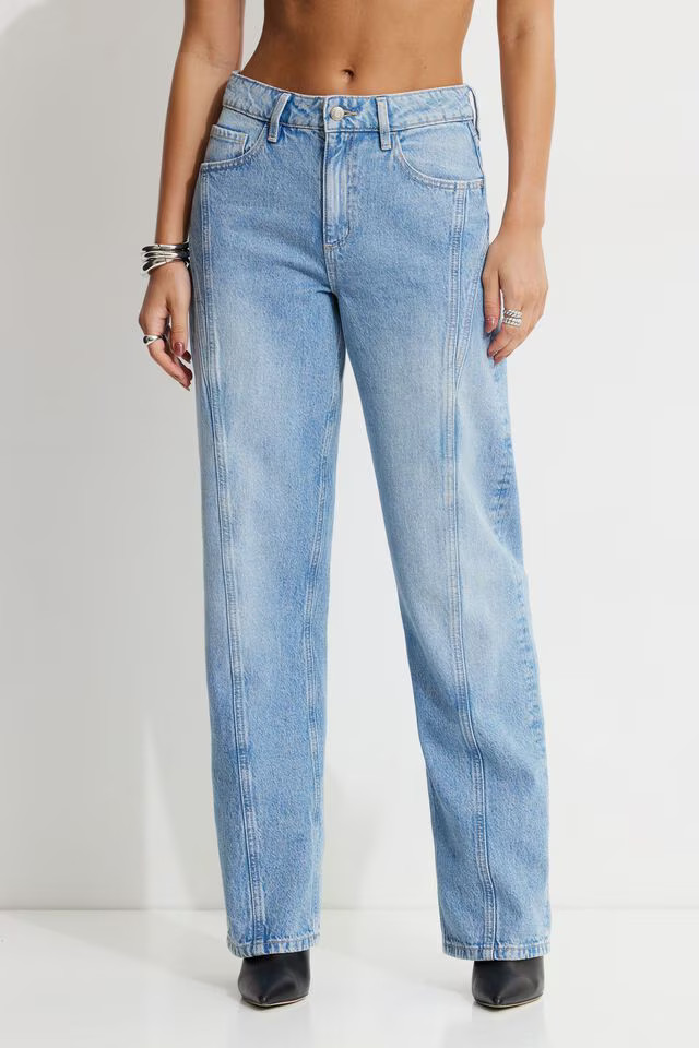 Mika Relaxed Straight Twisted Seam Jeans | Dynamite Clothing