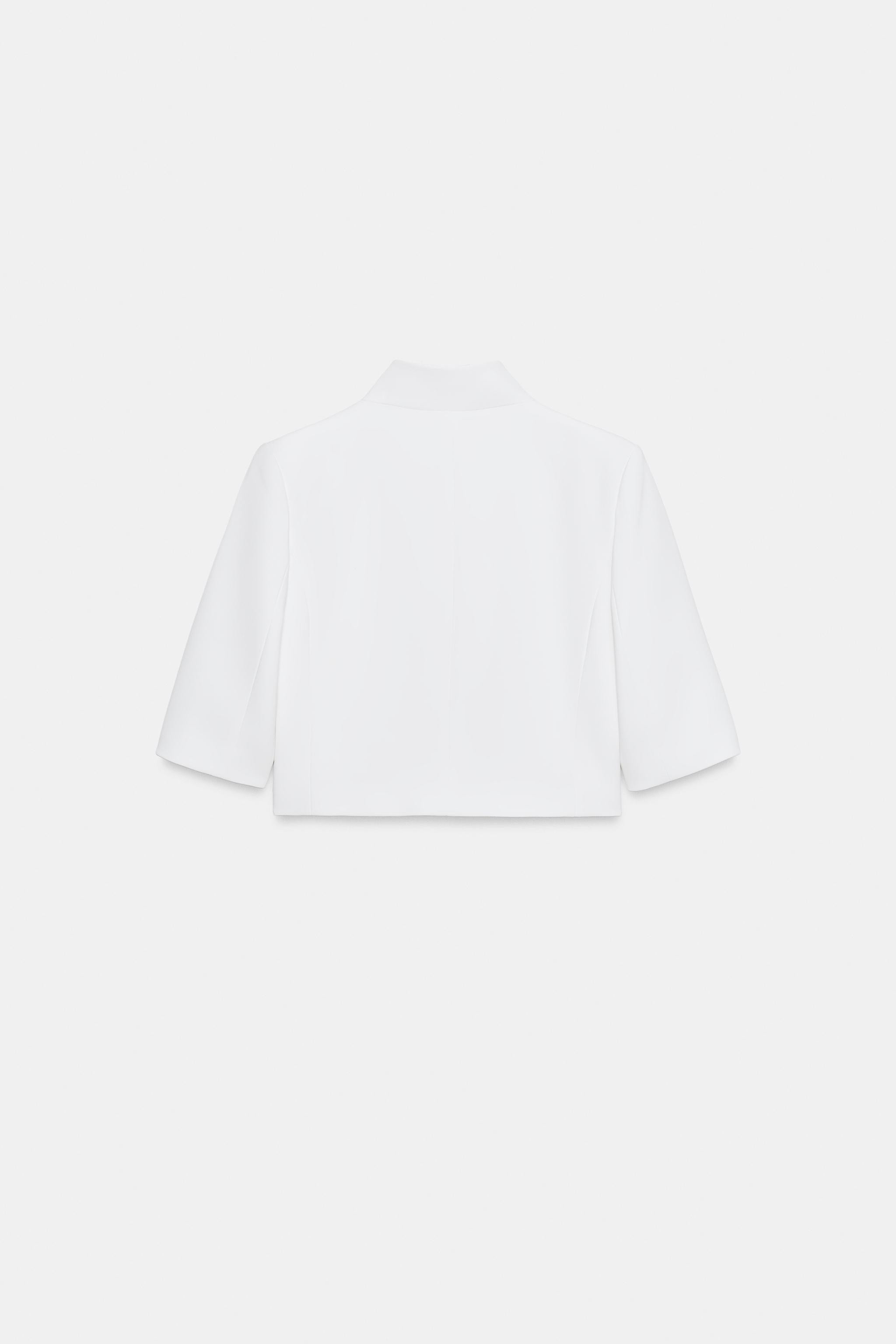 CROPPED SHORT SLEEVE BLAZER ZW COLLECTION | Zara UK