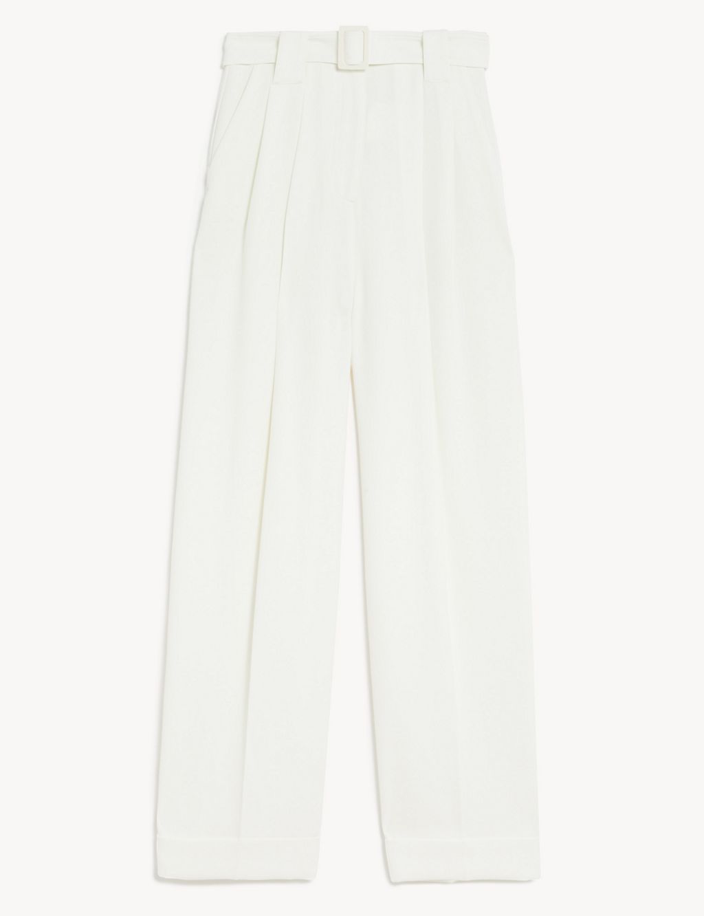 Belted Relaxed Straight Trousers | Marks & Spencer (UK)