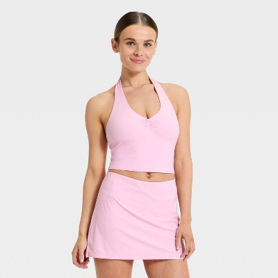 Women's Halter Support Tank Top - JoyLab™ Light Pink XXS | Target
