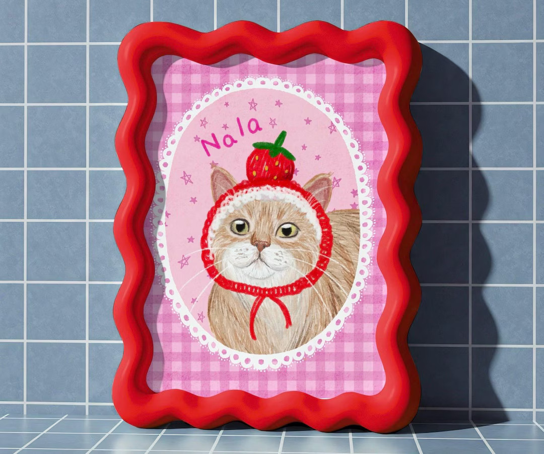 Custom Badly Drawn Pet Portrait, Personalized Cute Cat Portrait, Unique Pet Poster, Digital Print... | Etsy (US)