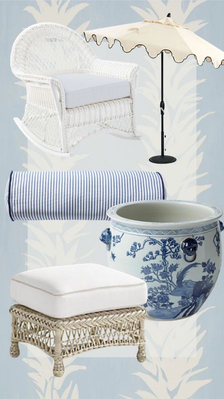 Outdoor living MDW sales! Create a classic outdoor porch or poolside look with blue and white outdoor furniture and decor. It will never go out of style! 

#LTKHome #LTKSeasonal #LTKSaleAlert