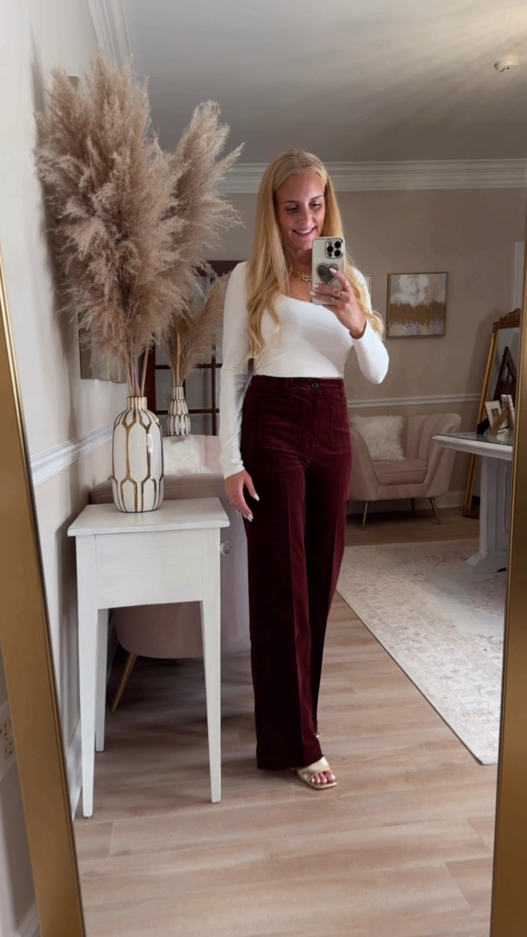 Loving the gorgeous rich dark burgundy red shade of these wide leg corduroy pants. Super cute cut and flattering too!  

#LTKSeasonal #LTKOver40 #LTKStyleTip