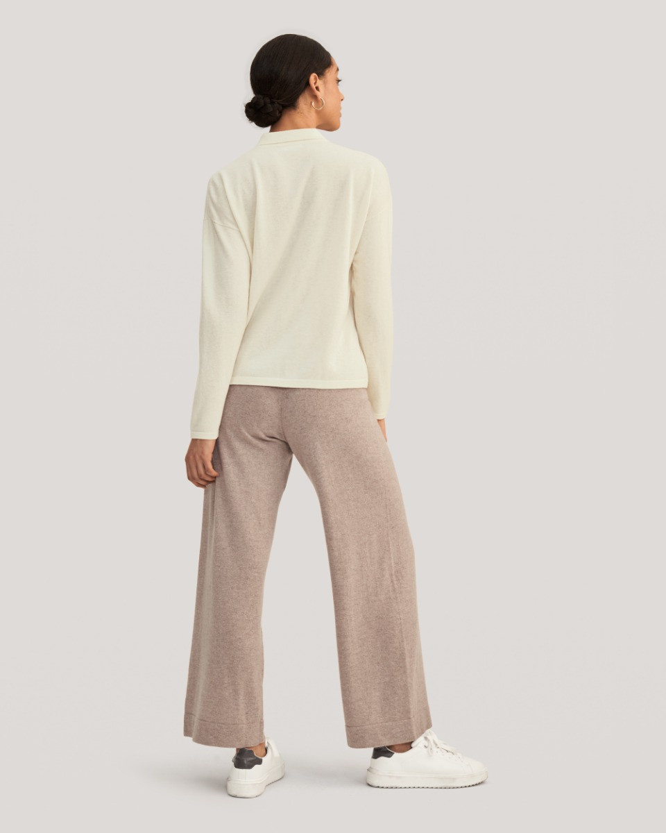 Basic Button-Down Cashmere Knit Shirt | LilySilk