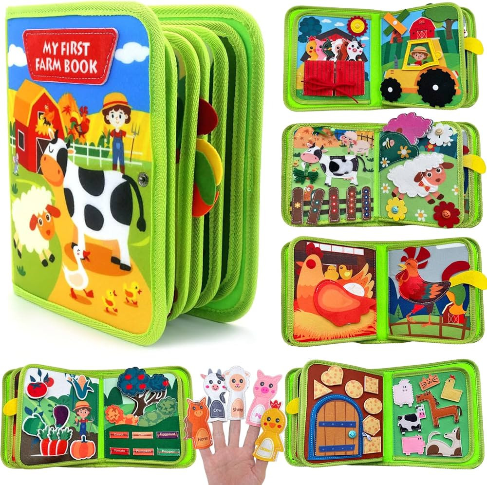 Cobelae Montessori Busy Book for Toddlers 1-3, Farm Quiet Book for Toddlers 1 2 3 4 5 6, Toddler ... | Amazon (US)
