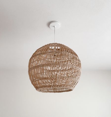 Round basket weave hanging light.  Wired or plug in kits available for this pendant. 

Playroom decor
Home decor
Lighting 
World market
Hanging light
Looks for less 

#LTKsalealert #LTKunder100 #LTKhome
