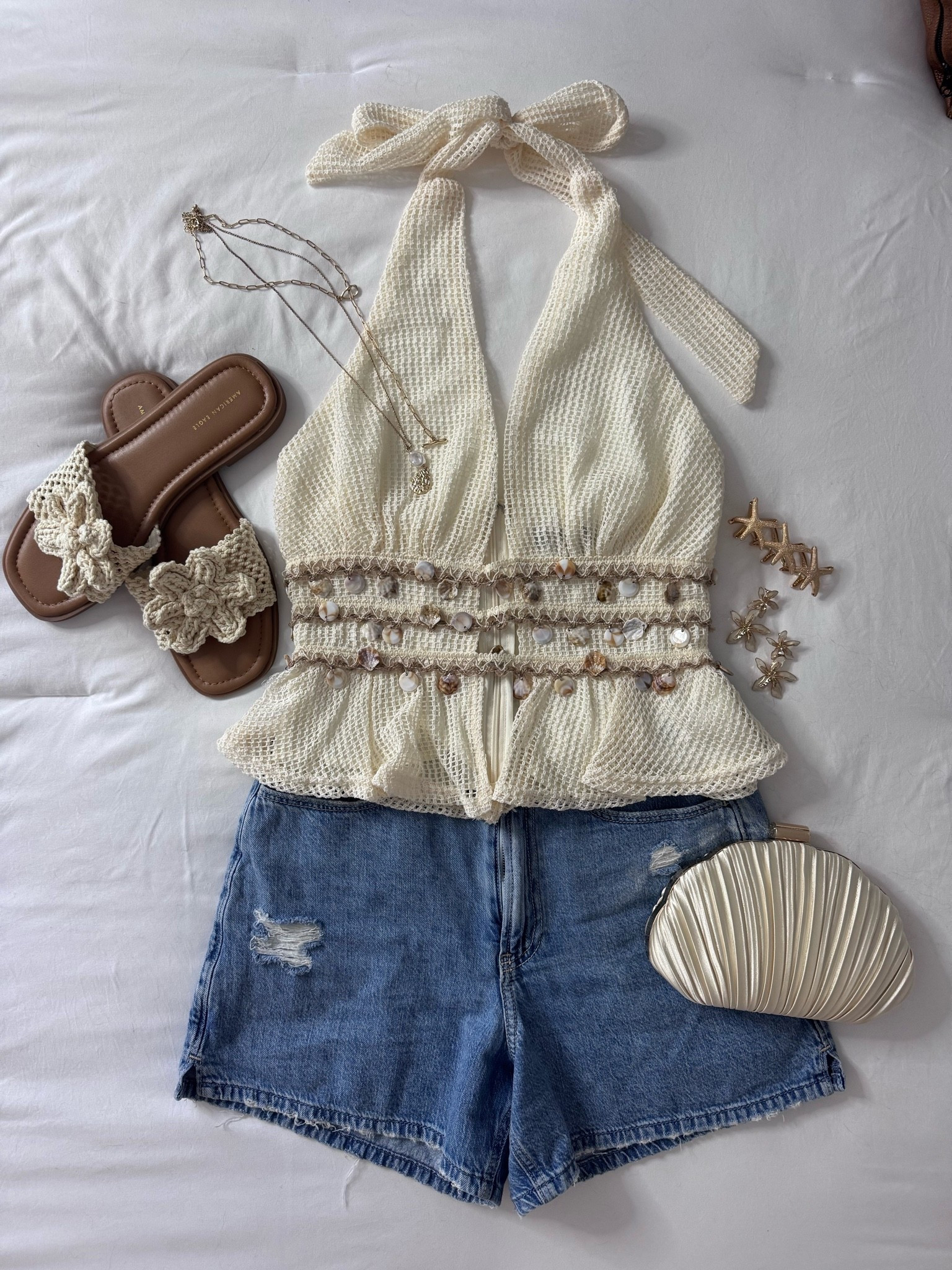 Crochet
Seashells
Halter
Denim

#LTKxAbercrombie #LTKootd #LTKSeasonal