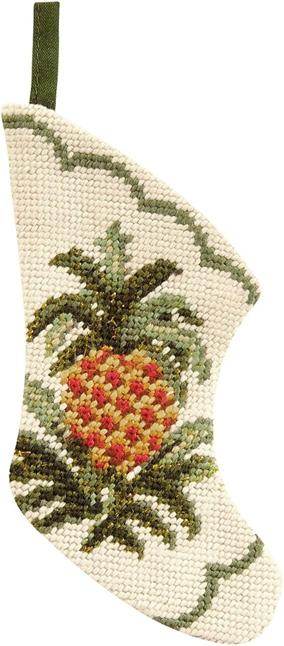 C&F Home Pineapple Petit Point Mini Stocking White | Amazon (US)