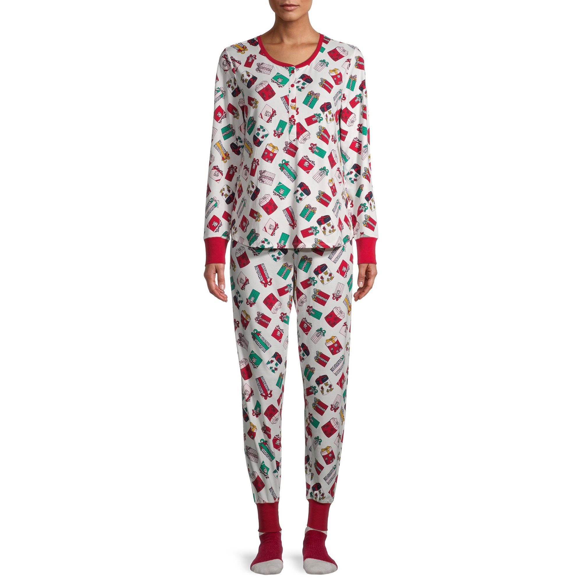 Secret Treasures Women's and Women's Plus 3-Piece Pajama Set with Socks | Walmart (US)