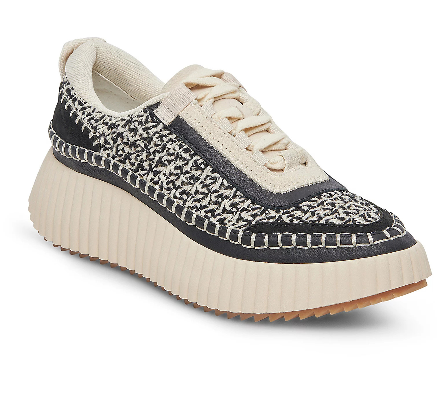 As Is Dolce Vita Leather Lace Up Sneakers-Dolen | QVC