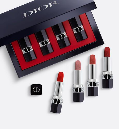 Rouge Dior Makeup Set: 4 Mini Velvet Lipsticks in a Case | DIOR | Dior Beauty (US)
