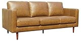 Amazon Brand – Rivet Revolve Modern Leather Sofa Couch, 80"W, Caramel | Amazon (US)