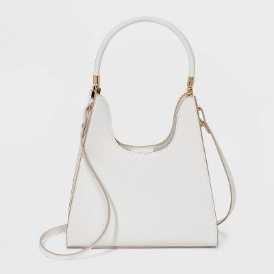 Trapezoid Mini Magnetic Closure Satchel Handbag - A New Day™ Ivory | Target