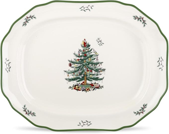 Spode Christmas Tree Collection 19" Sculpted Platter - Nostalgic Tree Design, Holiday Serving Tra... | Amazon (US)