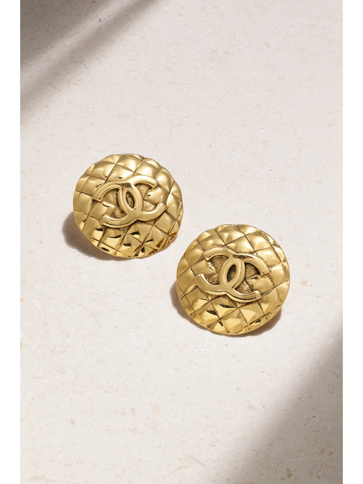 VINTAGE CHANEL - Gold-plated Clip Earrings - One size | NET-A-PORTER (US)