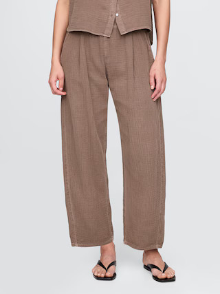 Crinkle Gauze Easy Barrel Pants | Gap (US)