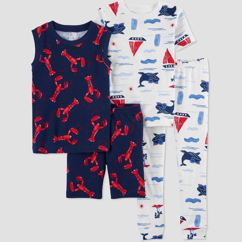 Toddler Boys' Lobster Sea Print Pajama Set - Just One You® made by carter's Black/White | Target