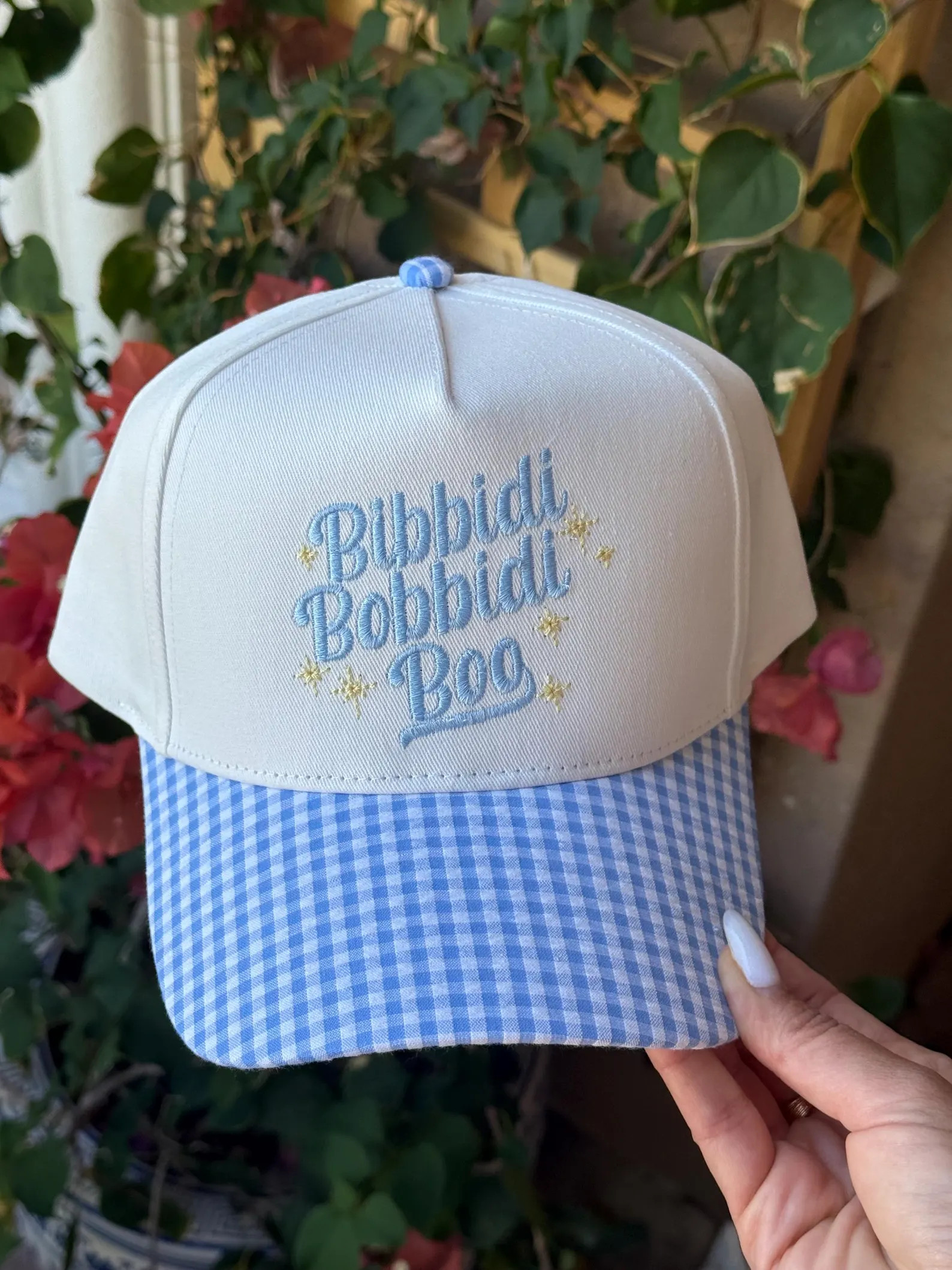 Bibbidi Bobbidi Boo Disney Inspired Trucker Hat Embroidered Baseball Cap Gingham Style Snapback P... | Etsy (Global)