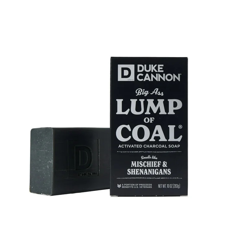 Duke Cannon Big Ass Lump of Coal Soap for Men, Holiday Bergamot and Black Pepper, 10 oz Bar Soap | Walmart (US)
