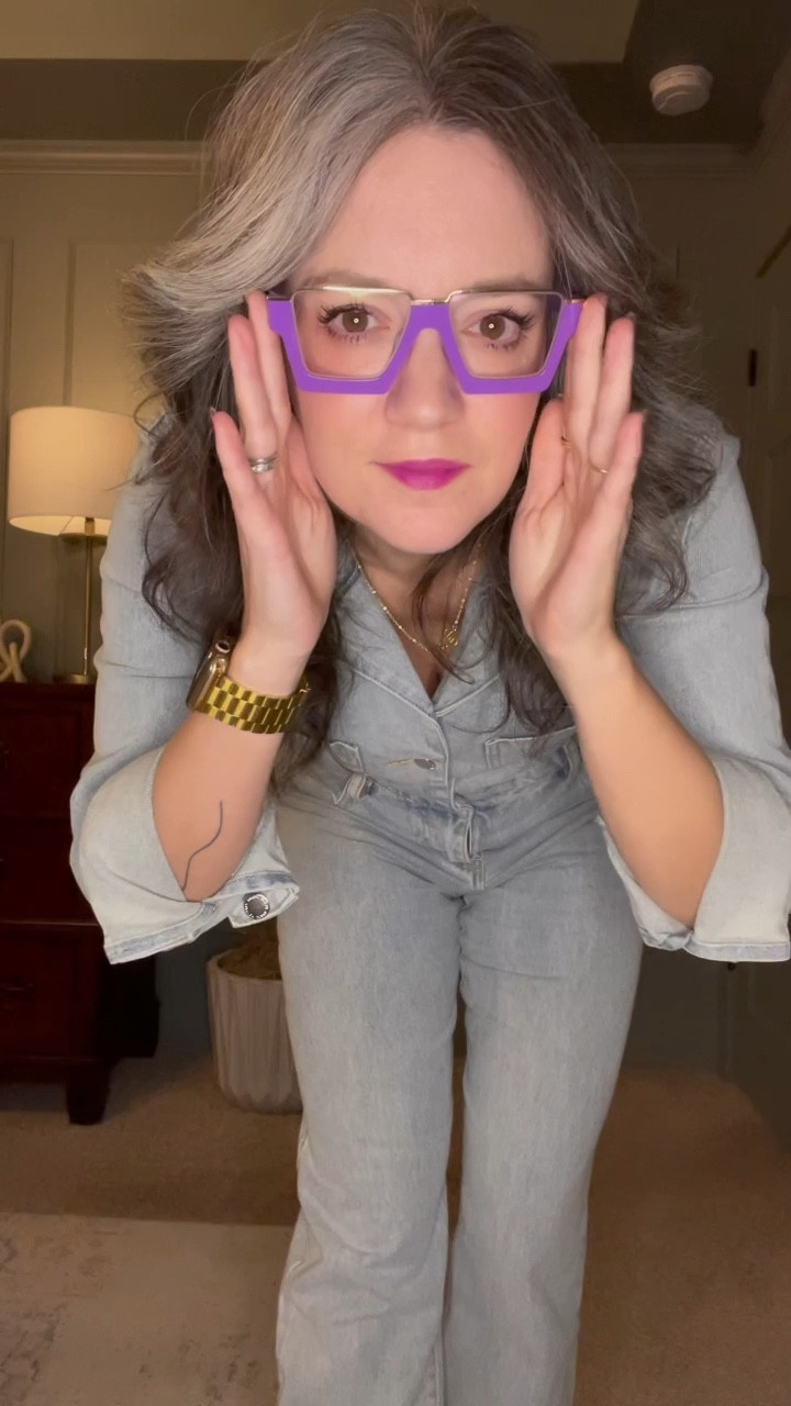 When fun glasses and big hair are the look, I keep the rest of the outfit simple. This jumpsuit is the JOCELYN LIGHT WASH DENIM JUMPSUIT from @ceremony shop and glasses are from @vooglam. I’ve linked similar styles  

#LTKStyleTip #LTKOver40