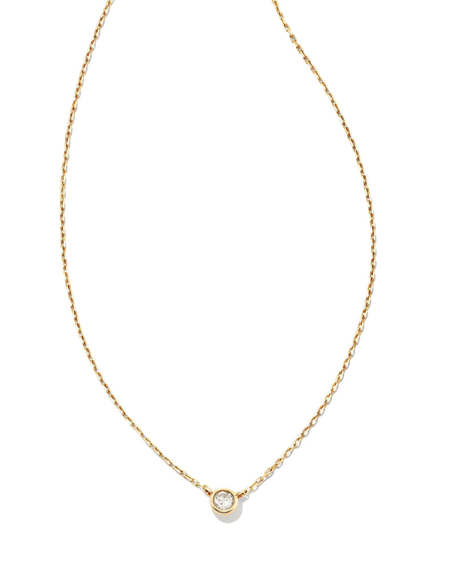 Audrey 14k Yellow Gold Pendant Necklace in White Diamond, 0.07ct | Kendra Scott