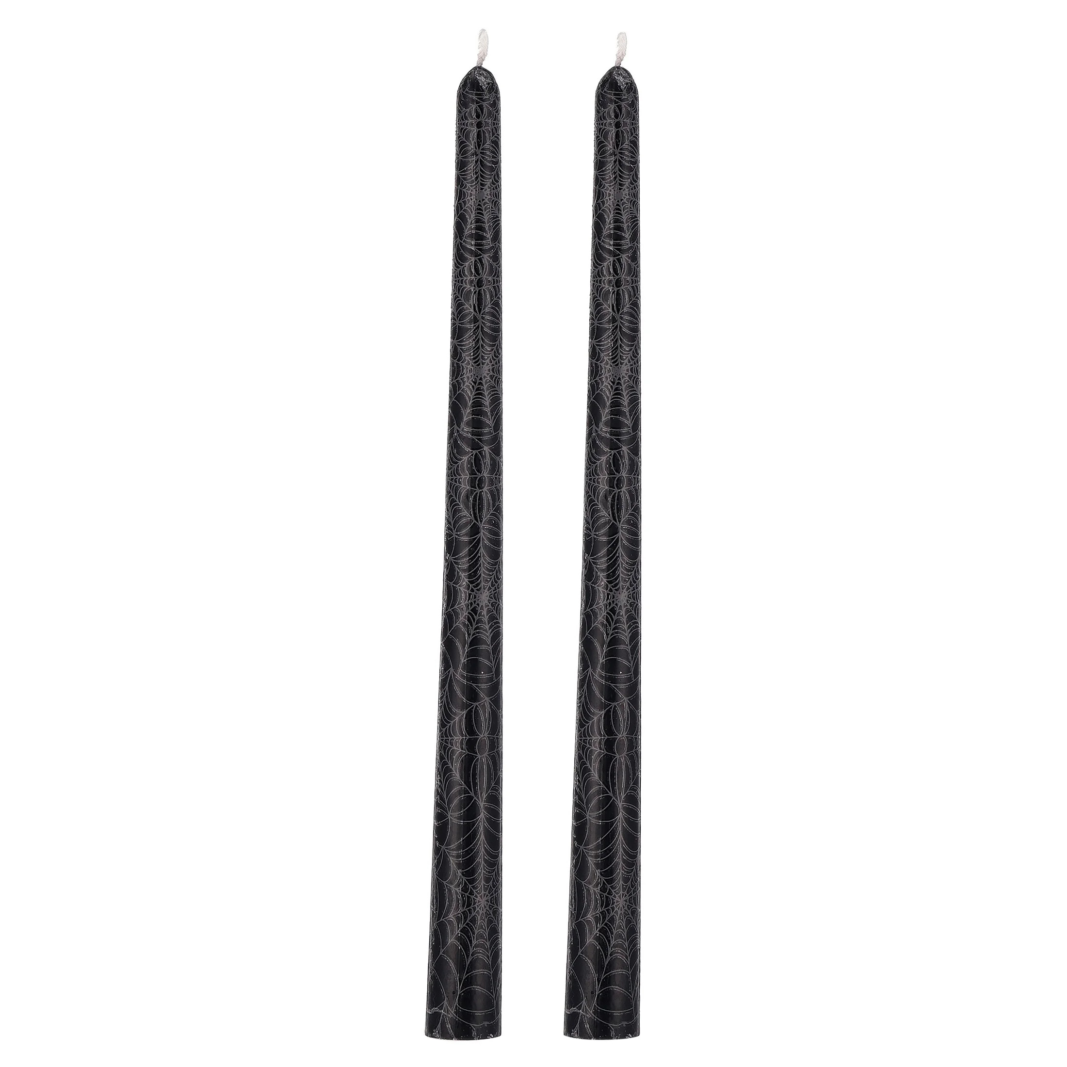 My Texas House Halloween Spiderweb Taper Candles, Black and White, 2 Count, 11" | Walmart (US)