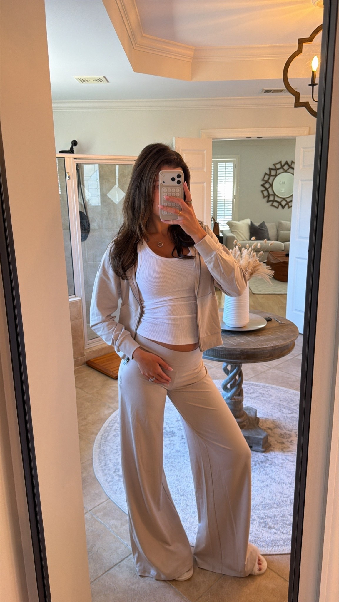 Wearing small tall in these pants & a small in the jacket & tank.

#LTKootd #LTKBump