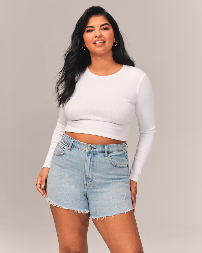 Women's 90s High Rise Cutoff Shorts | Women's Bottoms | Abercrombie.com | Abercrombie & Fitch (US)