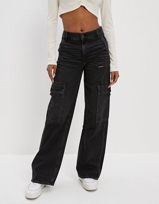 AE Super High-Waisted Cargo Baggy Wide-Leg Jean | American Eagle Outfitters (US & CA)