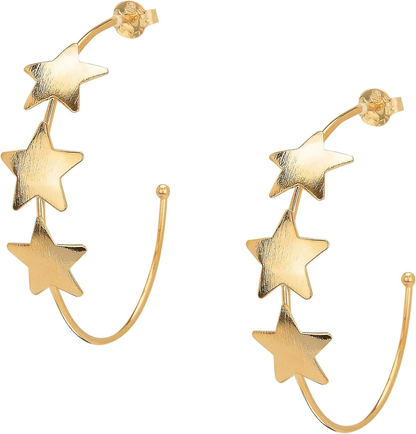 Sheila Fajl Silvina Star Statement Hoop Earrings in Champagne | Amazon (US)