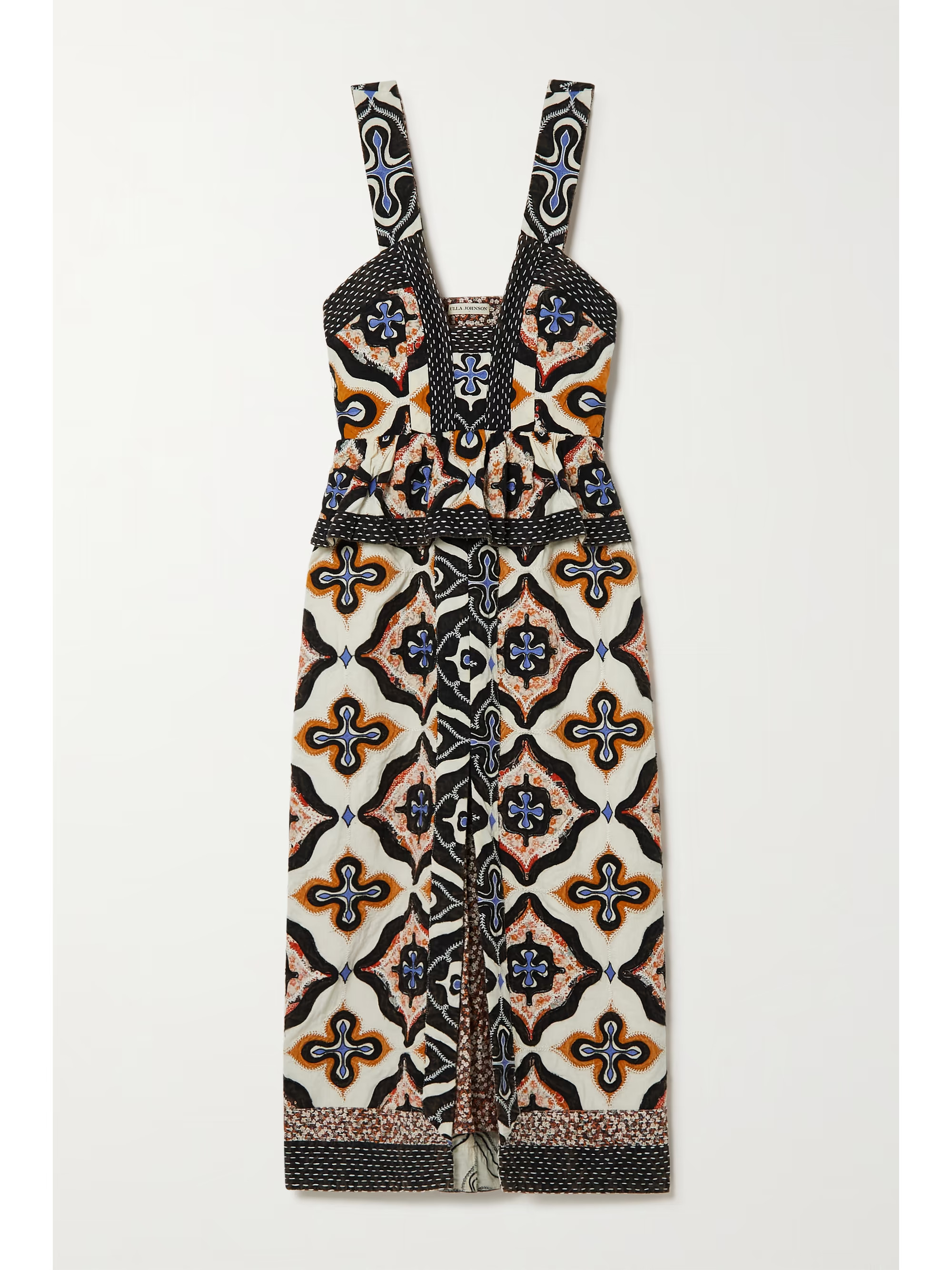 Dalia appliquéd printed cotton midi dress | NET-A-PORTER (US)