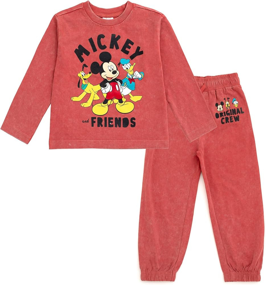 Disney Mickey Mouse T-Shirt and Jogger and Pants Outfit Set Toddler to Big Kid Sizes (2T - 10-12) | Amazon (US)
