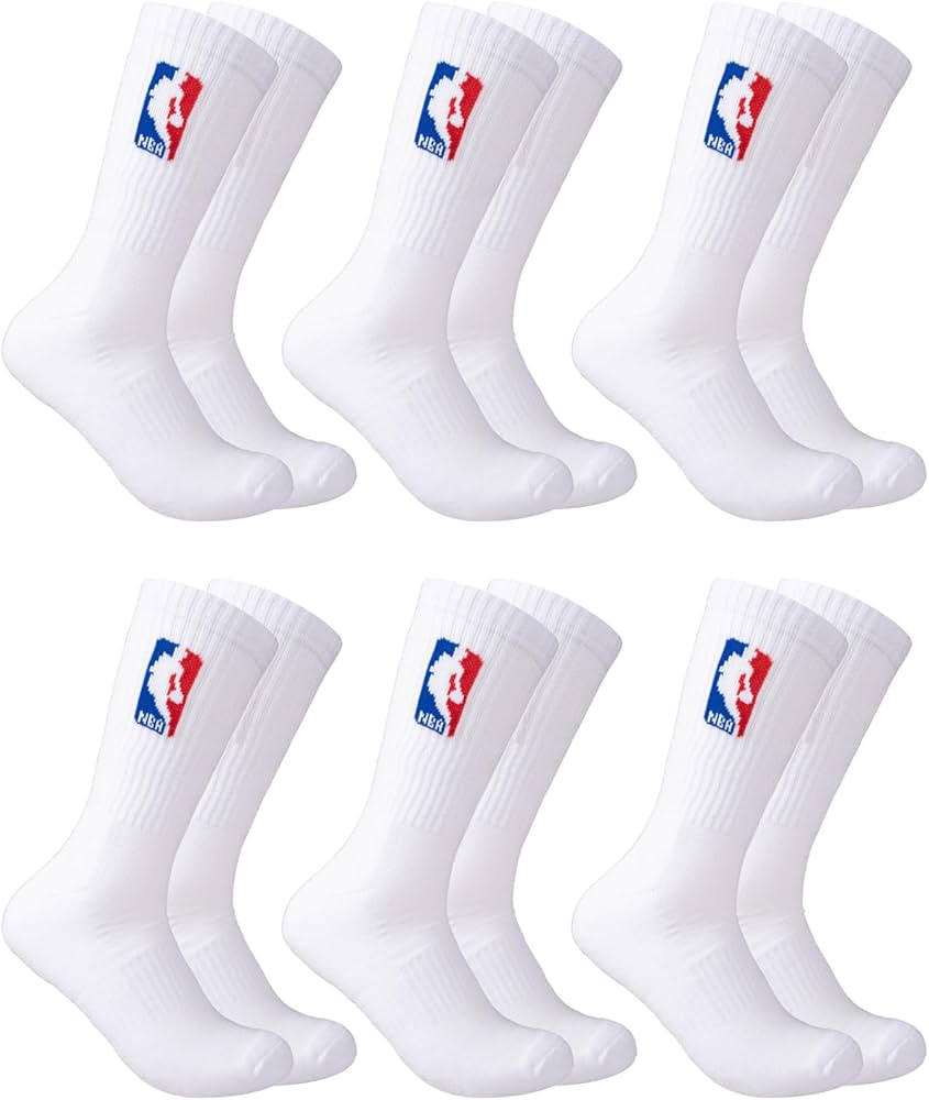 Ultra Game Youth NBA Official Athletic Cushioned Secure Fit Crew Socks-6 Pack | Amazon (US)