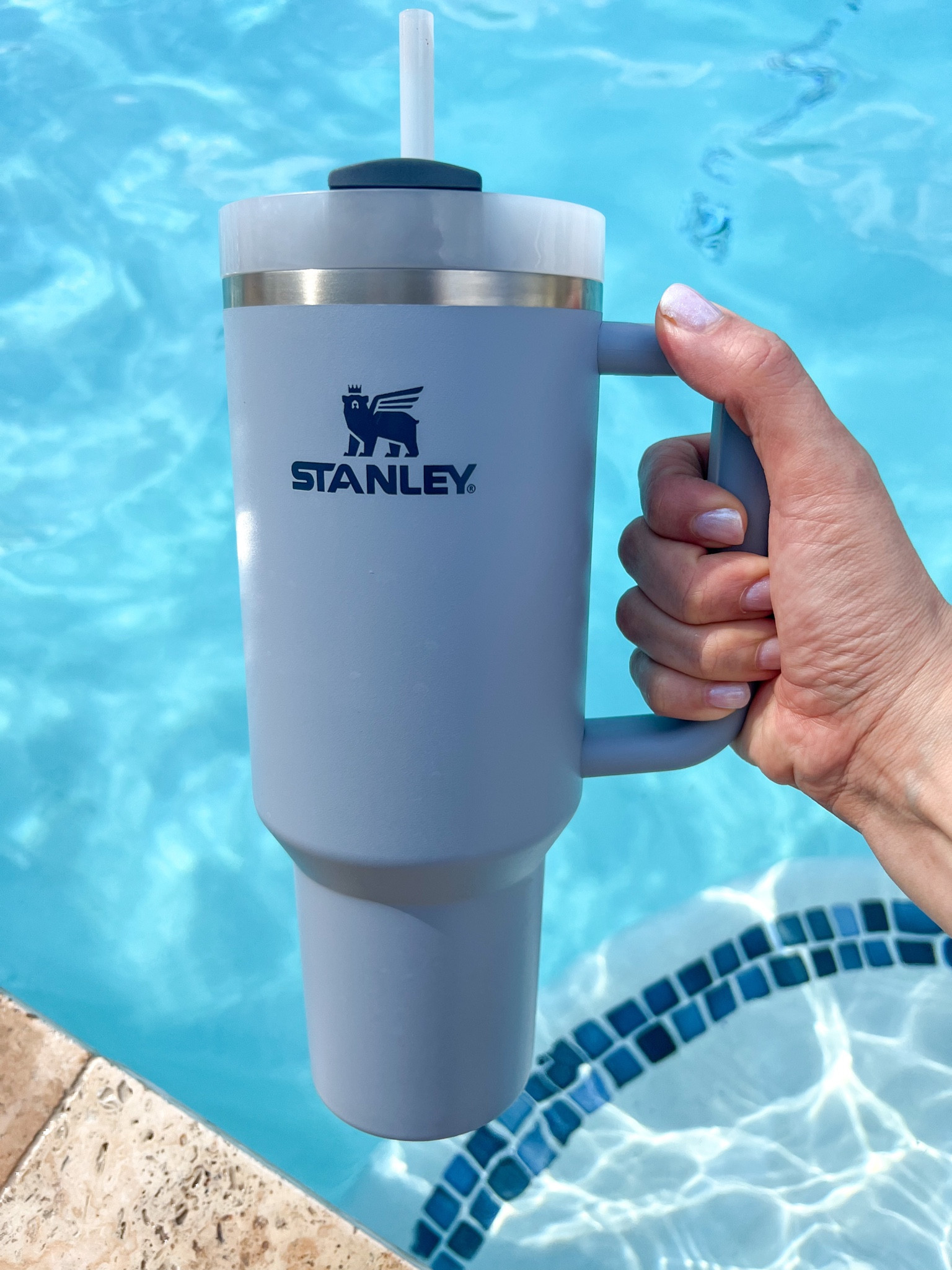 Blue Stanley cup 40 ounce quencher with handle and straw 
chambray, Amazon, finds
 gift idea
Summer essential 
Pool 
Cup 
Travel 
Fits perfect in car cupholder 
French blue

#LTKGiftGuide #LTKunder50 #LTKhome