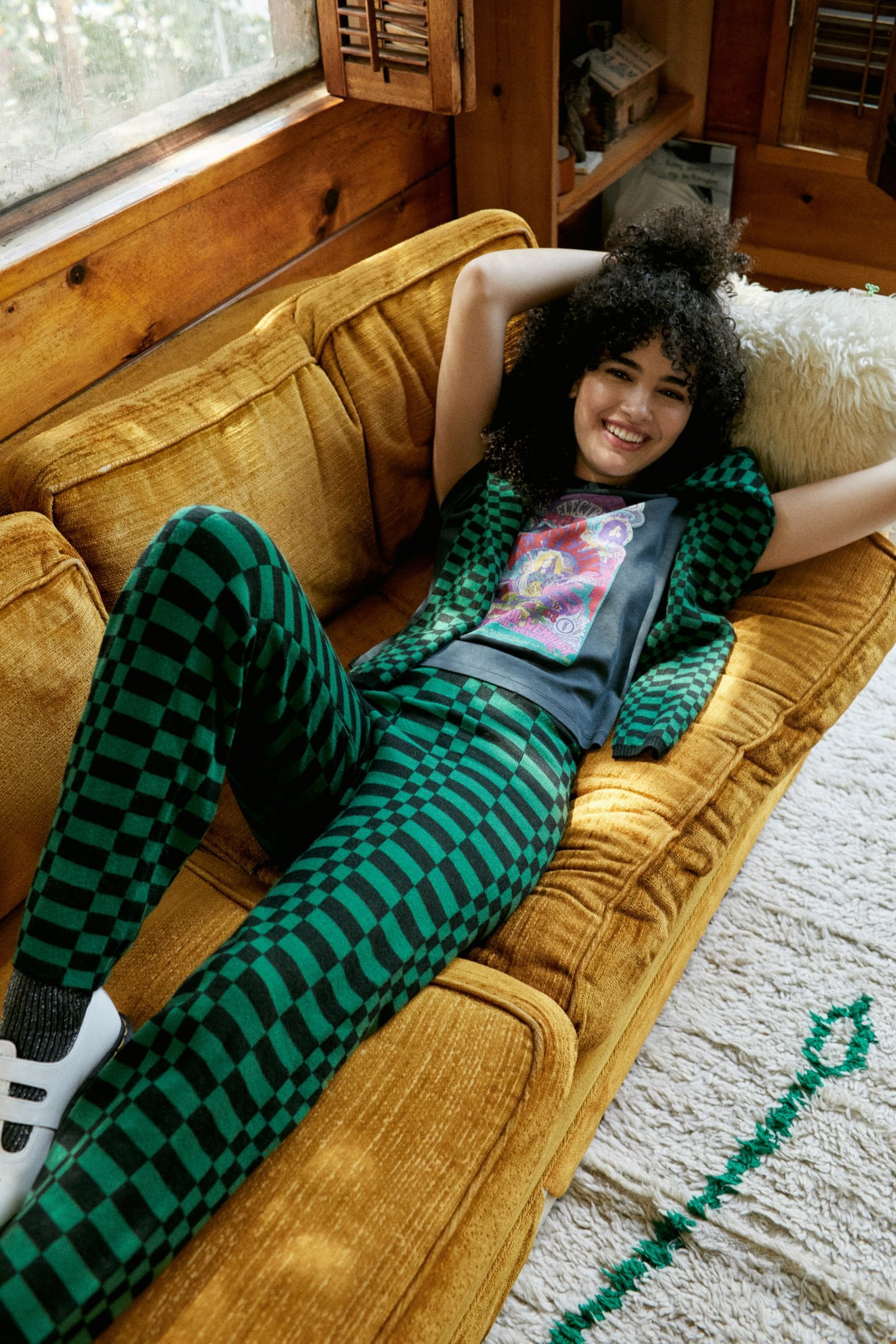 Evergreen check knit pant | Daydreamer