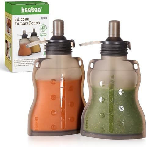 haakaa Yummy Pouch Reusable Baby Food Pouch, Baby Food Storage Toddler Kids Squeezable Pouch, Was... | Amazon (CA)
