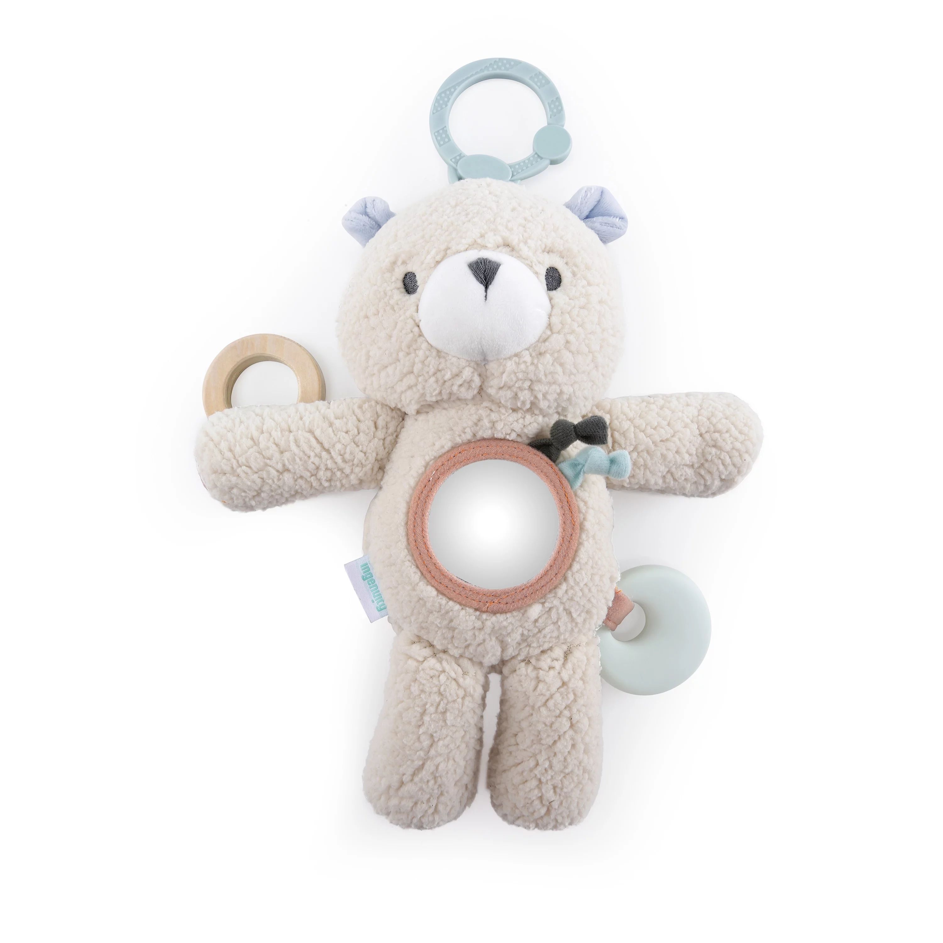 Ingenuity Premium Soft Plush Travel Activity Toy with Wooden Teethers - Nate the Teddy Bear, Ages... | Walmart (US)