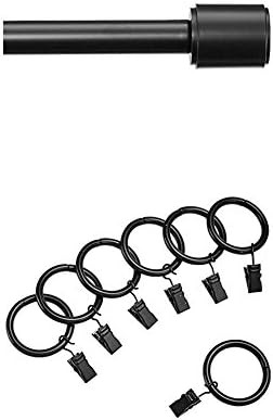 Amazon Basics 1" Curtain Rod with Cap Finials, 36" to 72" and Amazon Basics 1" Curtain Clip Ring,... | Amazon (US)