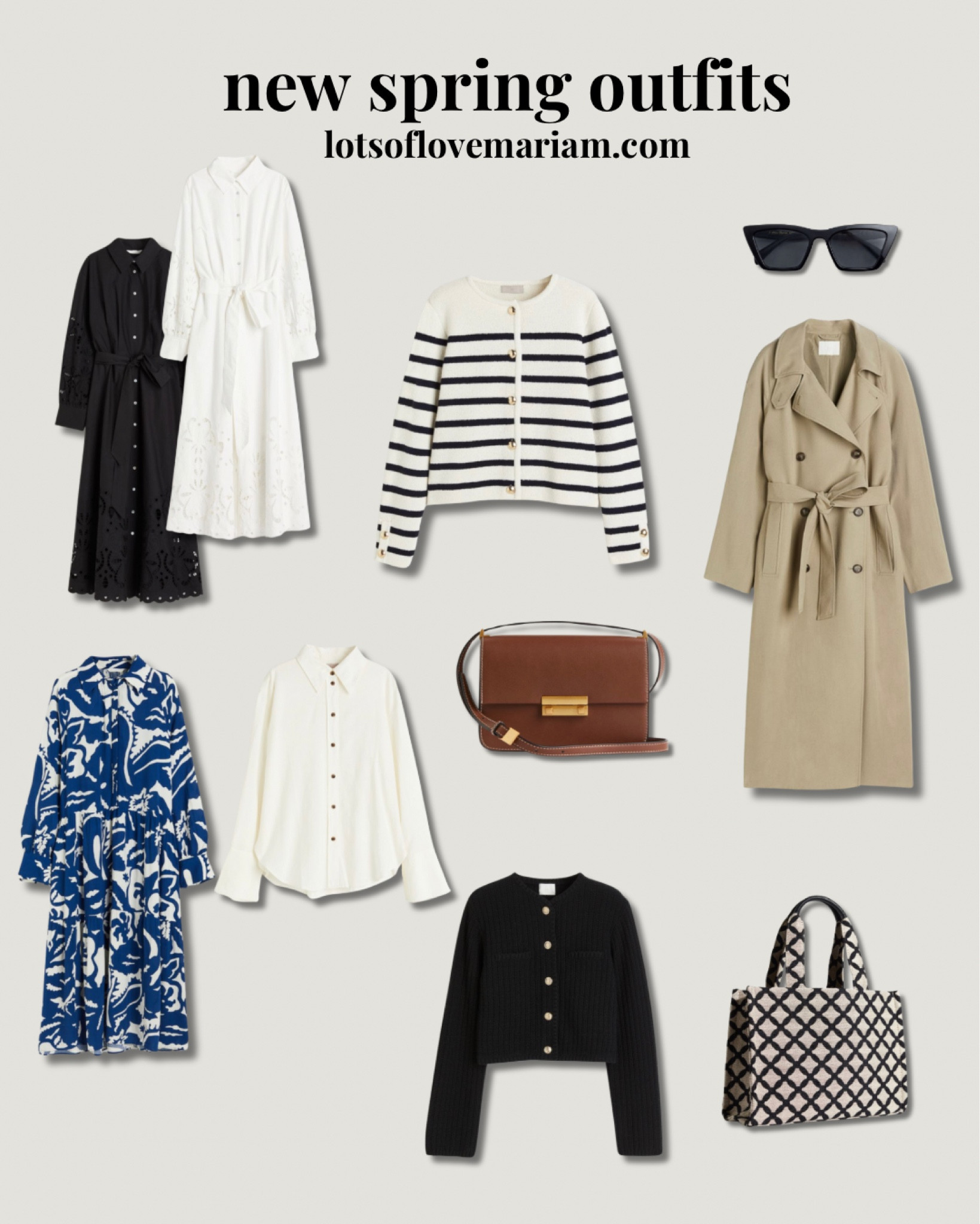 Spring outfits, spring wardrobe essentials, capsule wardrobe, maxi dress, modest dresses, cropped cardigan, trench coat, tote bag, oversized shirt, oversized linen shirt, sunglasses 

#LTKeurope #LTKstyletip #LTKSeasonal