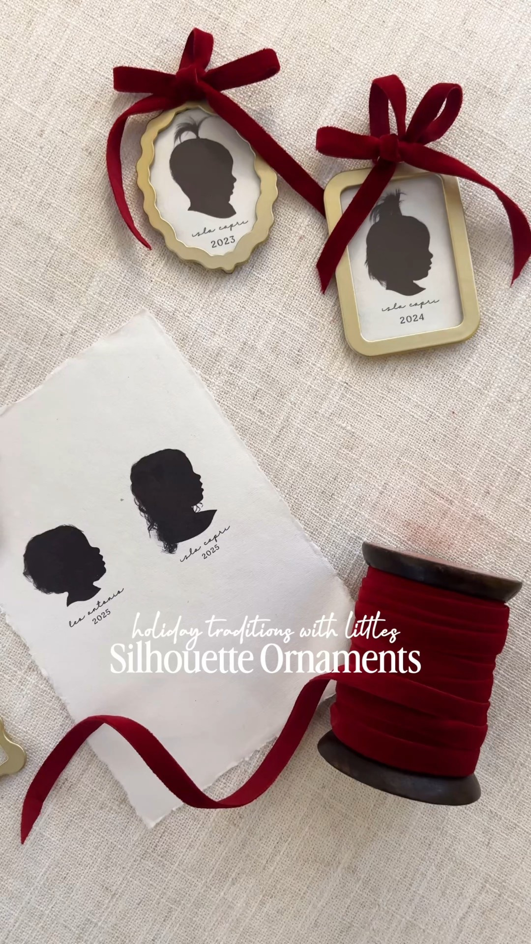 My favourite tradition yet - DIY Silhouette Ornaments of my babies each Christmas ♥️