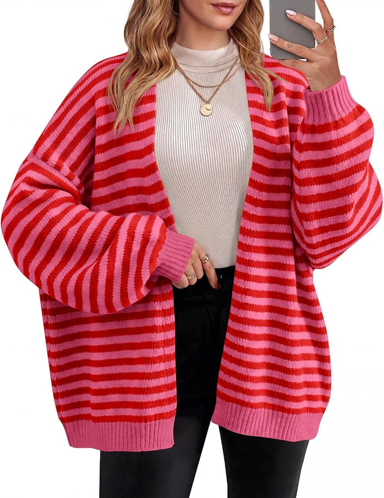 Saodimallsu Womens Oversized Open Front Cardigan Sweaters | Amazon (US)