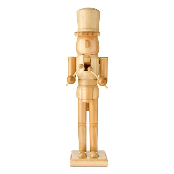 Wooden Decorative Christmas Drummer Nutcracker, Natural Brown, 14.6", by Holiday Time | Walmart (US)