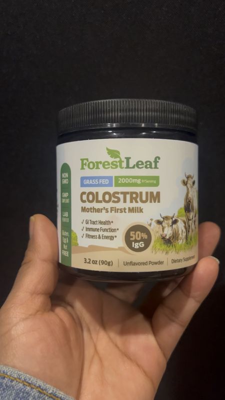 🐮 ForestLeaf Colostrum Powder 50% IgG Highest Concentration - Grass Fed Bovine Colostrum Supplement - Gut and Immune Health - Fitness and Energy - Bovine Colostrum for Humans Unflavored, 45 Servings.
.
. Did you know❓
🐮  Grassfed colostrum provides key factors that prevent nutritional deficiencies and can aid in supporting gut health, digestive wellbeing, muscle repair, healthy skin, hair growth, fitness, athletic performance, recovery, and overall energy levels.
.
 🐮 Studies has shown tha bovine colostrum may stimulate the growth of intestinal cells, strengthen the gut wall, and prevent intestinal permeability, a condition that causes particles from your gut to leak to the rest of your body.
.
🐮 Each 2000mg serving offers a treasure trove of natural growth factors, essential proteins, and immune-supporting elements that enhance growth, recovery, and performance.
.
As we age it's hard to mantein our weight, and with "COLOSTRUM" according with some research it's possible since this supplement "Colostrum" has proven to be a promising nutritional supplement to boost metabolism and support weight loss. Its ability to increase muscle mass, control appetite, reduce inflammation, and influence key metabolic hormones. 

#LTKbeauty #LTKfitness #LTKVideo