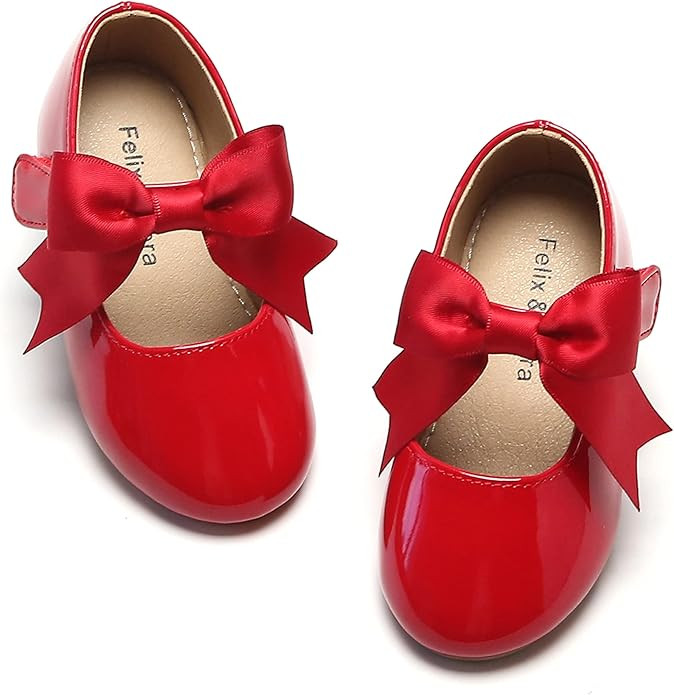 Felix & Flora Toddler Flower Girl Dress Shoes - Girl Ballet Flats Party School Shoes Wedding | Amazon (US)