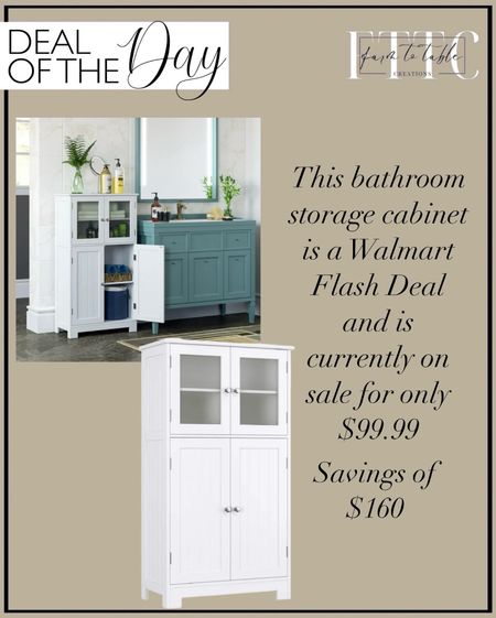 Deal of the Day. Follow @farmtotablecreations on Instagram for more inspiration.

This beautiful bathrooon storage cabinet is currently on sale with savings of $160. 

Walmart Flash Deal. Walmart Roll Back. Walmart Finds. Walmart Home. Bathroom Storage   

#LTKSaleAlert #LTKHome #LTKStyleTip